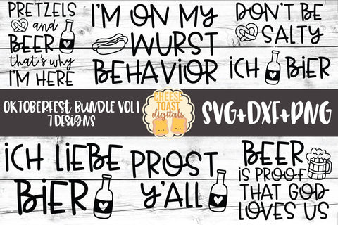 Oktoberfest Bundle Vol 1 - Beer SVG PNG DXF Cut Files SVG Cheese Toast Digitals 