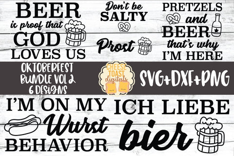 Oktoberfest Bundle Vol 2 - Beer SVG PNG DXF Cut Files SVG Cheese Toast Digitals