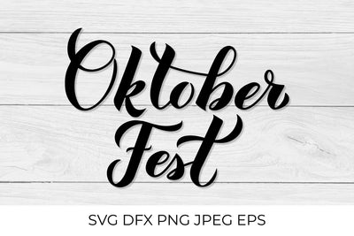 Oktoberfest calligraphy lettering. Traditional Bavarian beer festival SVG LaBelezoka 