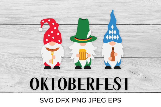 Oktoberfest gnomes SVG. Traditional German beer festival SVG LaBelezoka 
