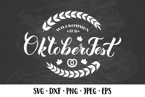 Oktoberfest hand lettered sign SVG. German beer festival SVG LaBelezoka 