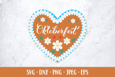 Oktoberfest SVG. Bavarian heart-shaped gingerbread SVG LaBelezoka 