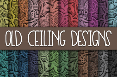 Old Ceiling Patterns Digital Paper Sublimation Old Market 