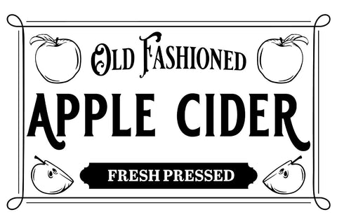 Old Fashioned Apple Cider SVG | Vintage Fall Sign Cut File SVG B Renee Design 
