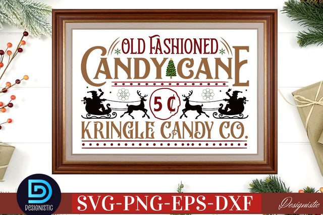 Old Fashioned Candy cane 5c kringle candy co. SVG SVG DESIGNISTIC 