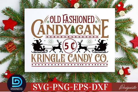 Old Fashioned Candy cane 5c kringle candy co. SVG SVG DESIGNISTIC 