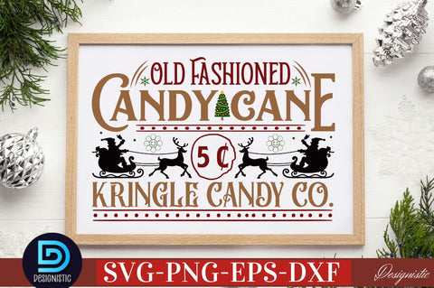 Old Fashioned Candy cane 5c kringle candy co. SVG SVG DESIGNISTIC 