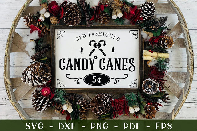Old Fashioned Candy Canes, Christmas Farmhouse SVG SVG CraftLabSVG 