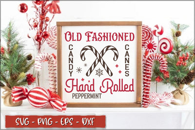 Old fashioned candy canes hand rolled peppermint Sign SVG SVG Shetara Begum 