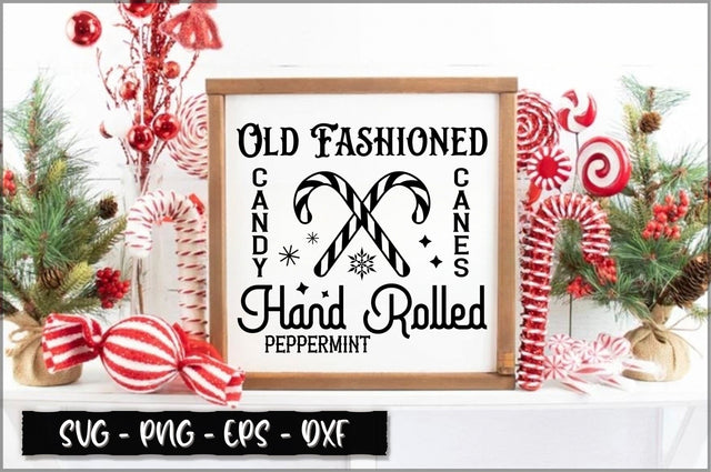 Old fashioned candy canes hand rolled peppermint Sign SVG SVG Shetara Begum 