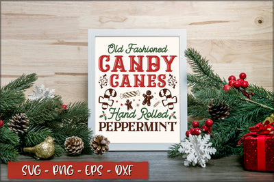 Old fashioned candy canes hand rolled peppermint Sign SVG SVG Shetara Begum 
