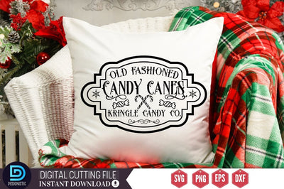 Old fashioned candy canes kringle candy co SVG SVG DESIGNISTIC 