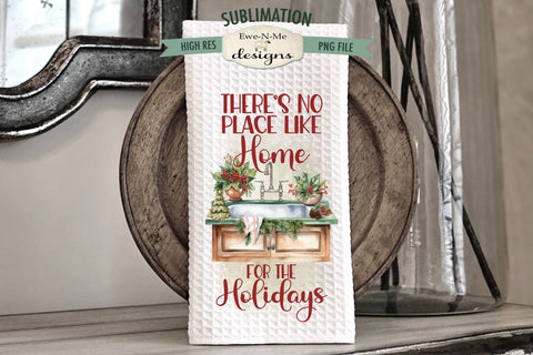 Old Fashioned Christmas Kitchen Towel Sublimation Designs Sublimation Ewe-N-Me Designs 