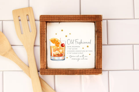 Old Fashioned Cocktail Recipe Sublimation File Sublimation Design Owl 