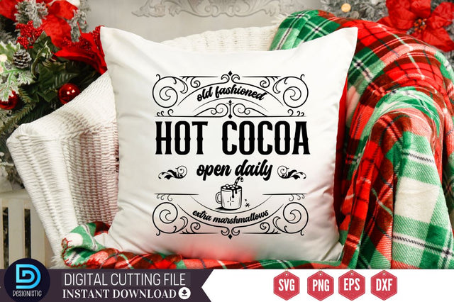 Old fashioned hot cocoa open daily extra marshmallows SVG SVG DESIGNISTIC 