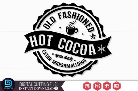 Old fashioned hot cocoa open daily extra marshmallows SVG SVG DESIGNISTIC 