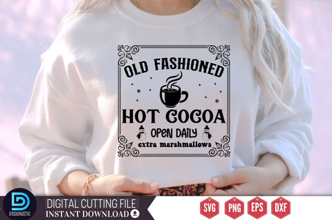 Old fashioned hot cocoa open daily extra marshmallows SVG SVG DESIGNISTIC 