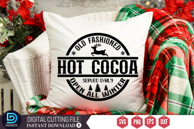 Old fashioned hot cocoa served daily open all winter SVG, Old fashioned hot cocoa served daily open all winter SVG DESIGNISTIC 