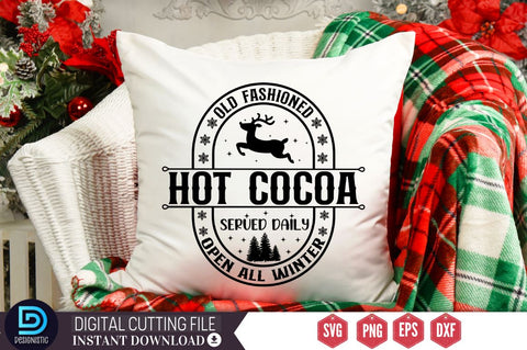 Old fashioned hot cocoa served daily open all winter SVG SVG DESIGNISTIC 