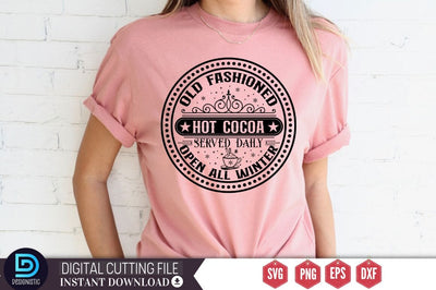 Old fashioned hot cocoa served daily open all winter SVG SVG DESIGNISTIC 