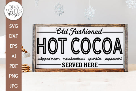 Old Fashioned Hot Cocoa SVG | Christmas Kitchen Design SVG Diva Watts Designs 