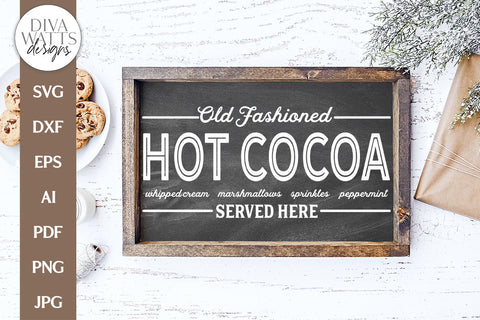 Old Fashioned Hot Cocoa SVG | Christmas Kitchen Design SVG Diva Watts Designs 