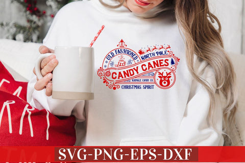 Old fashioned north pole candy canes kringle candy co. christmas spirit SVG SVG DESIGNISTIC 