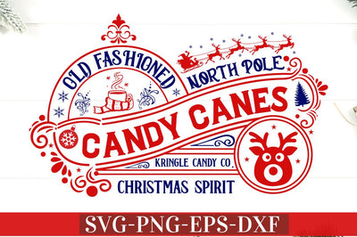 Old fashioned north pole candy canes kringle candy co. christmas spirit SVG SVG DESIGNISTIC 