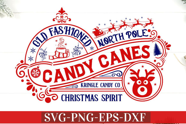Old fashioned north pole candy canes kringle candy co. christmas spirit SVG SVG DESIGNISTIC 