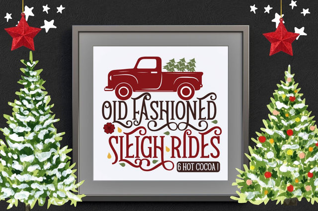Old fashioned sleigh rides 6 hot cocoa! SVG SVG DESIGNISTIC 