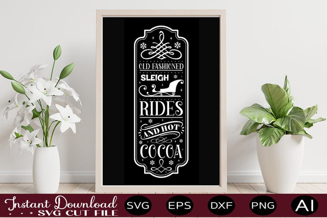 Old Fashioned Sleigh Rides And Hot Cocoa svg design SVG designmaster24 