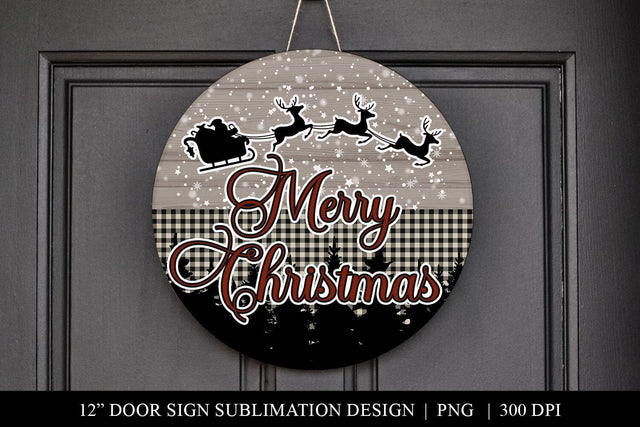 Old Fashioned Sleigh Rides Cute Christmas Door Sign PNG Sublimation BijouBay 
