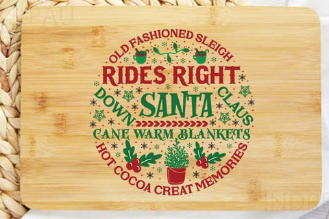 old fashioned sleigh rides right down santa claus cane warm blankets hot cocoa creat memories SVG Angelina750 
