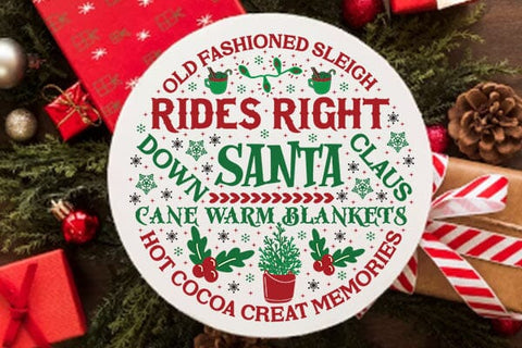 old fashioned sleigh rides right down santa claus cane warm blankets hot cocoa creat memories SVG Angelina750 
