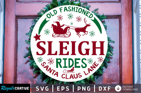Old fashioned sleigh rides santa SVG Design SVG Regulrcrative 