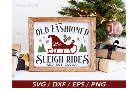 Old fashioned sleigh rides sign, Christmas sign, Christmas winter sign, sleigh rides sign svg design, Reindeer SVG design, Reindeer Sign SVG MD mominul islam 