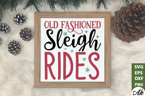 Old fashioned sleigh rides Sign Making SVG SVG akazaddesign 