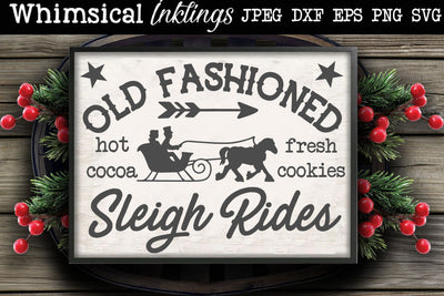 Old Fashioned Sleigh Rides SVG SVG Whimsical Inklings 
