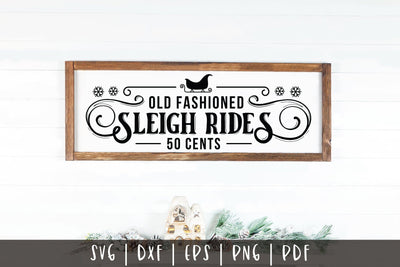 Old Fashioned Sleigh Rides - Vintage Christmas SVG SVG CraftLabSVG 