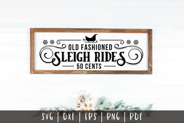 Old Fashioned Sleigh Rides - Vintage Christmas SVG SVG CraftLabSVG 