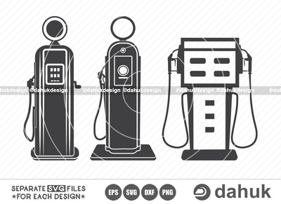 Old Gas Pump SVG, Petrol Pump SVG, Gasoline SVG, Retro Gash Pump, Gash Pump Silhouette, Fuel Pump, Cut file, for silhouette, svg, eps, dxf, png, clipart cricut design space, vinyl cut files SVG dahukdesign 