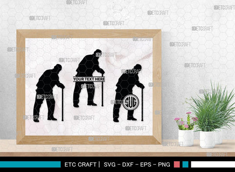 Old Man And Woman Monogram, Old Man And Woman Silhouette, Old Man & Woman SVG, Old Man Svg, Old Woman Svg, SB00391 SVG ETC Craft 