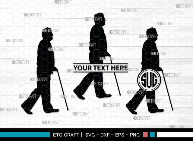 Old Man And Woman Monogram, Old Man And Woman Silhouette, Old Man & Woman SVG, Old Man Svg, Old Woman Svg, SB00391 SVG ETC Craft 