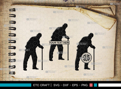 Old Man And Woman Monogram, Old Man And Woman Silhouette, Old Man & Woman SVG, Old Man Svg, Old Woman Svg, SB00391 SVG ETC Craft 