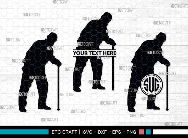 Old Man And Woman Monogram, Old Man And Woman Silhouette, Old Man & Woman SVG, Old Man Svg, Old Woman Svg, SB00391 SVG ETC Craft 