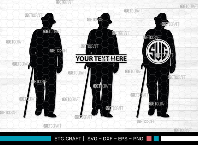 Old Man And Woman Monogram, Old Man And Woman Silhouette, Old Man & Woman SVG, Old Man Svg, Old Woman Svg, SB00391 SVG ETC Craft 