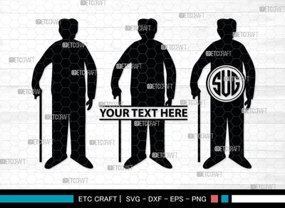 Old Man And Woman Monogram, Old Man And Woman Silhouette, Old Man & Woman SVG, Old Man Svg, Old Woman Svg, SB00391 SVG ETC Craft 