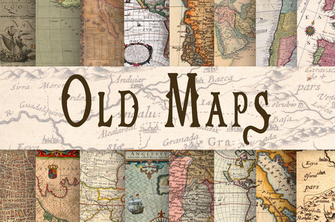 Old Maps Digital Paper Sublimation Old Market 