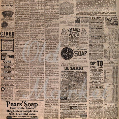 Old Newspapers Digital Paper Textures Sublimation Old Market 