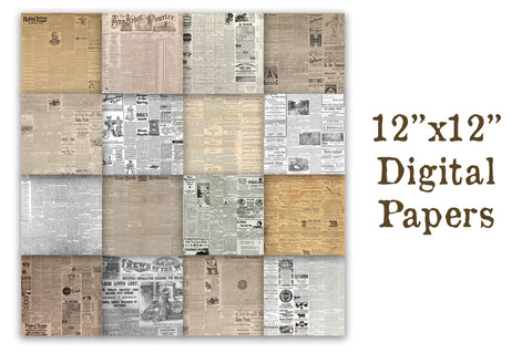 Old Newspapers Digital Paper Textures Sublimation Old Market 